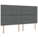 vidaXL Lit à Sommier avec Matelas & Banc Gris Foncé 180x200 cm Tissu