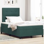 Lit à sommier et matelas vidaXL avec LED Vert foncé 120x190 cm Velours