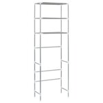 vidaXL Support de rangement 3 niveaux de toilette Argenté 53x28x169 cm