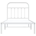 vidaXL Cadre de lit métal sans matelas avec tête de lit blanc 90x190cm