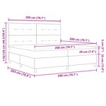 Lit box spring vidaXL avec matelas gris foncé 200x200 cm en velours