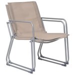Salon de jardin meuble d'extérieur ensemble de mobilier 4 pièces tissu et acier taupe 02_0016282