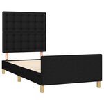 vidaXL Cadre de lit sans matelas avec tête de lit noir 80x200 cm tissu