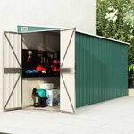 vidaXL Abri de jardin mural Vert 118x382x178 cm Acier galvanisé