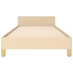 vidaXL Cadre de lit avec tête de lit sans matelas crème 90x190cm tissu