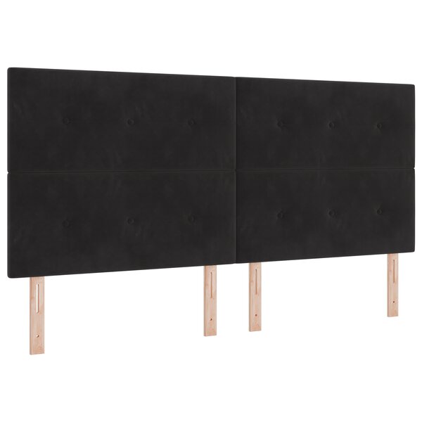 Cabeçalho vidaXL com botões acolchoados noir 200 cm en velours