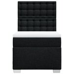 vidaXL Sommier à lattes de lit avec matelas Noir 90x190 cm Tissu