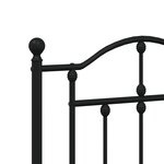 vidaXL Cadre de lit métal sans matelas et tête de lit noir 160x200 cm