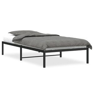 vidaXL Cadre de lit métal noir 107x203 cm