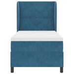 Lit à ressort avec matelas vidaXL Bleu foncé 90x200 cm Velours