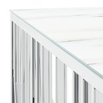 vidaXL Table basse argenté 100x100x50 cm acier inoxydable et verre
