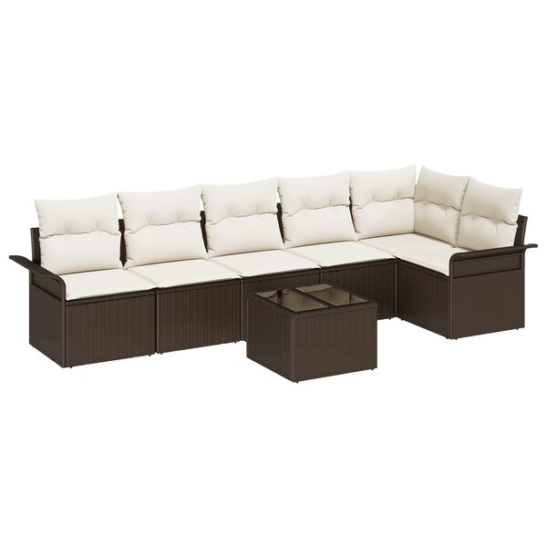 Ensemble de canapé de jardin 6 pièces vidaXL avec coussins en poly rattan gris