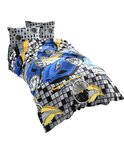 Parure de lit bleue SPEED 140 x 200 cm