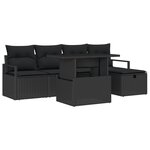 vidaXL Ensemble de Canapés de Jardin 6 Pièces avec Coussins Noir Poly Rattan