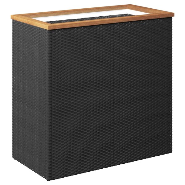 vidaXL Jardinière noir 80x40x80 cm résine tressée