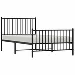 vidaXL Cadre de lit métal sans matelas avec pied de lit noir 100x190cm