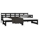 vidaXL Lit coulissant sans matelas noir 2x(90x200) cm