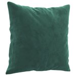 vidaXL Canapé 2 places avec oreillers vert foncé 140 cm velours