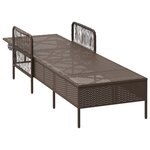 vidaXL Chaise Longue Marron et crème Rattan PE 157 x 55 x 92 cm Pliable