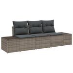 vidaXL Ensemble de canapé de jardin 3 pièces avec coussins Gris en poly rotin