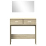 vidaXL Coiffeuse avec miroir chêne sonoma 80x39x80 cm