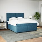 vidaXL Sommier à lattes de lit et matelas bleu 180x200 cm velours