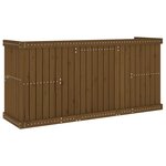 vidaXL Set de balcon 2 places marron miel bois de pin massif