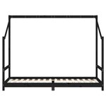 vidaXL Cadre de lit pour enfants noir 2x(80x200) cm bois de pin massif