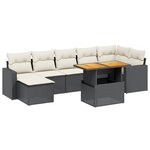 vidaXL Salon de jardin 8 Pièces avec coussins noir résine tressée