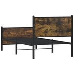 vidaXL Cadre de lit en métal sans matelas chêne fumé 75x190 cm