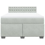 vidaXL Sommier à lattes de lit et matelas Gris clair 140x190cm Velours