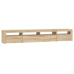 vidaXL Meuble TV avec lumières LED Chêne sonoma 240x35x40 cm