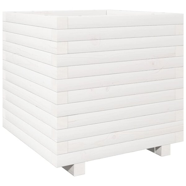 vidaXL Jardinière blanc 50x50x49 5 cm bois de pin massif