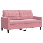 vidaXL Ensemble de canapés 4 Pièces avec coussins Rose Velours
