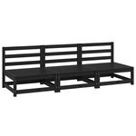 vidaXL Canapés centraux de jardin 3 Pièces noir bois de pin massif