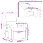 vidaXL Fauteuil inclinable de massage électrique Marron foncé Tissu