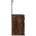 vidaXL Coiffeuse avec LED chêne fumé 90x50x132 5 cm bois d'ingénierie