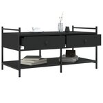 vidaXL Table basse noir 99x50x50 cm bois d'ingénierie