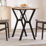 vidaXL Table à manger cadre en Y 80x50x75 5cm bois de pin massif fonte