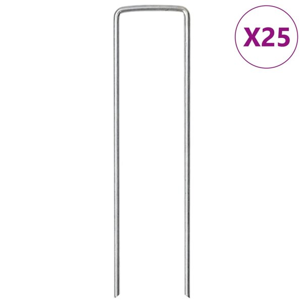 vidaXL Piquets de sol en forme de U 25 Pièces 15x3 5 cm acier galvanisé