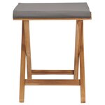 vidaXL Chaises pliables lot de 2 Bois teck solide et tissu Gris foncé