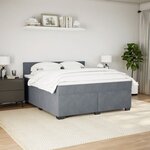 vidaXL Sommier à lattes de lit et matelas Gris foncé 180x200cm Velours