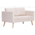 vidaXL Canapé à 2 places Tissu Crème