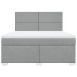 vidaXL Sommier à lattes de lit avec matelas Gris clair 180x200cm Tissu