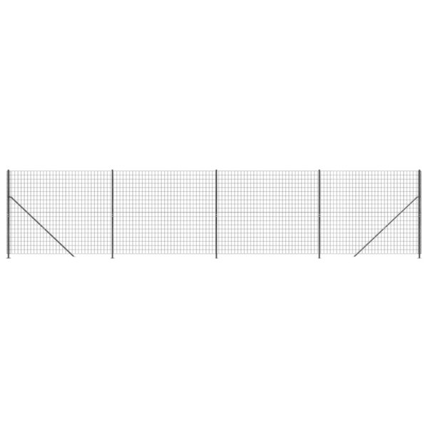 vidaXL Clôture en treillis métallique avec bride anthracite 1 4x10 m