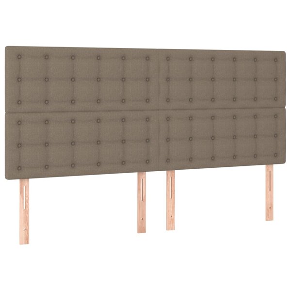 vidaXL Têtes de lit 4 Pièces Taupe 80x5x78/88 cm Tissu