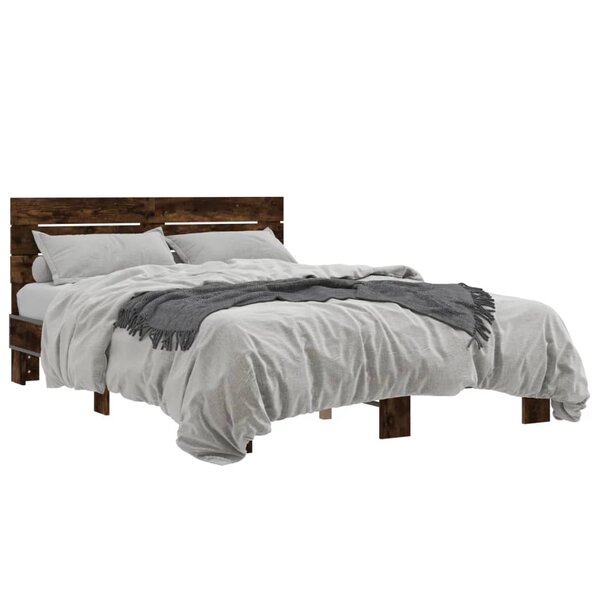 vidaXL Cadre de lit sans matelas chêne fumé 140x190 cm