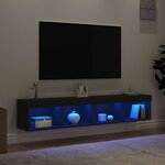vidaXL Meubles TV avec lumières LED 2 Pièces noir 80x30x30 cm