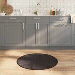 vidaXL Tapis rond marron foncé 80 cm bambou