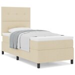 vidaXL Lit Box Spring avec Matelas Crème 90x200 cm Tissu